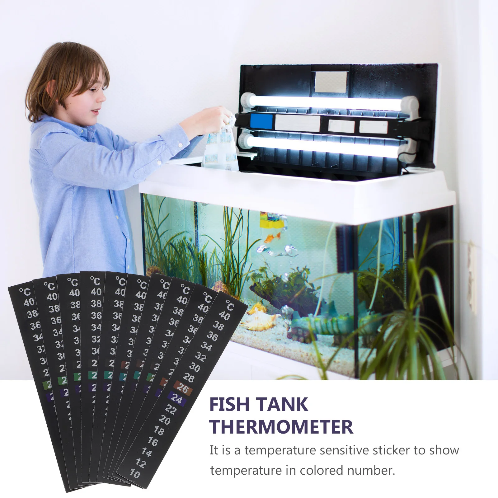 10Pcs Aquarium Thermometer Sticker Durable Stick on Liquid Crystal Strip Accurate Temperature Indicator for Fish Tank Brewing
10Pcs Aquarium Thermometer Sticker Durable Stick on Liquid Crystal Strip Accurate Temperature Indicator for Fish Tank Brewing