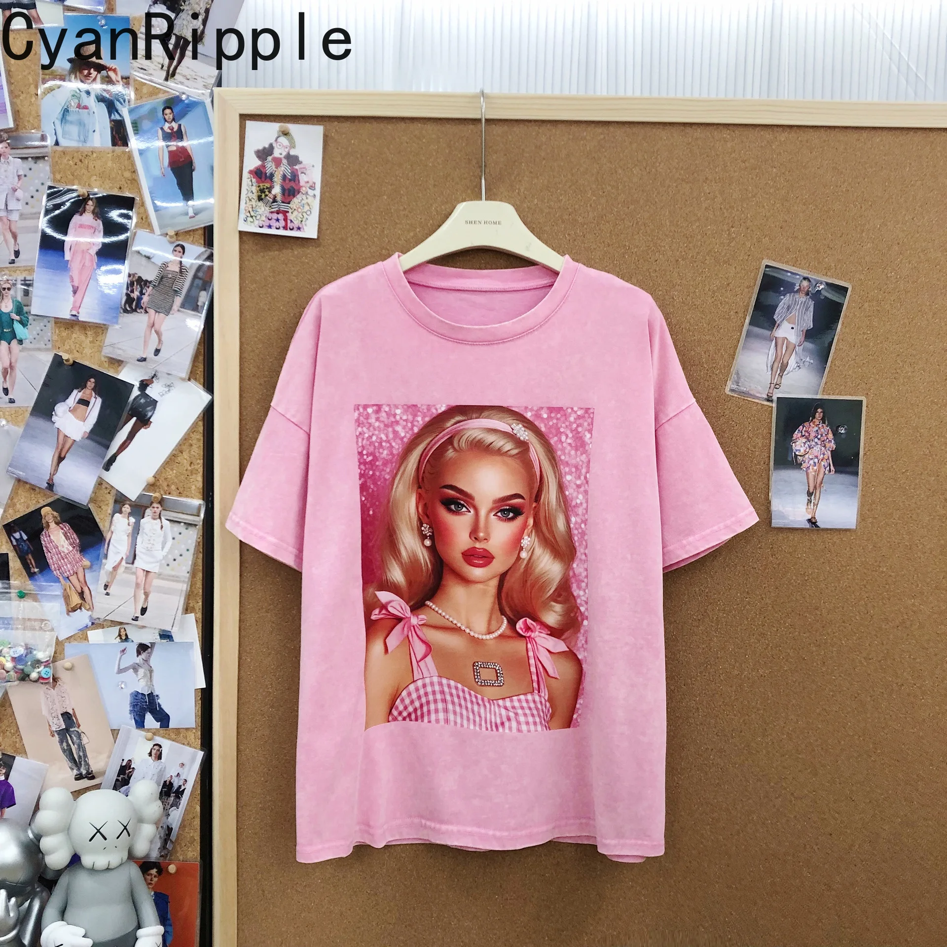 American Hot Chick Spring Summer Loose Short Sleeve T-shirt All-match Cute Character Print Round Neck Pullover Top Cotton Tees
American Hot Chick Spring Summer Loose Short Sleeve T-shirt All-match Cute Character Print Round Neck Pullover Top Cotton Tees