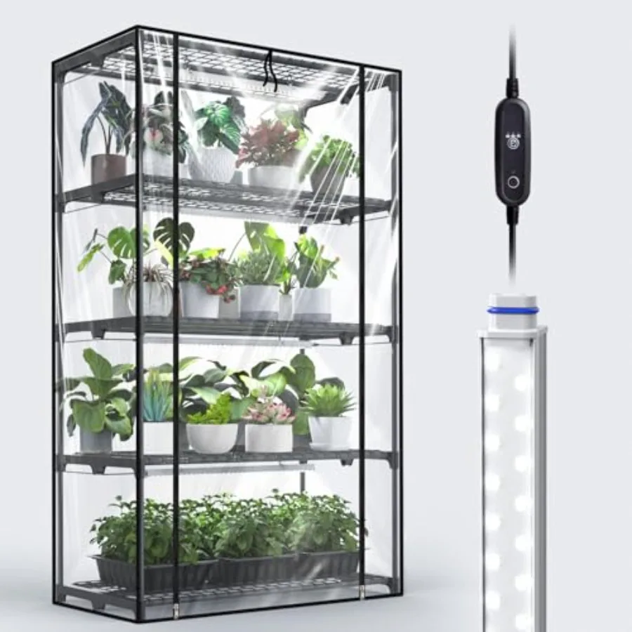 Теплица для дома с 4 световыми лампами по 36 Вт для выращивания растений, рассады и семян, зеленые пластиковые лотки для семян, 17,7 Ш x 29,5 Д x 59 В (дюймы)
Теплица для дома с 4 световыми лампами по 36 Вт для выращивания растений, рассады и семян, зеленые пластиковые лотки для семян, 17,7 Ш x 29,5 Д x 59 В (дюймы)