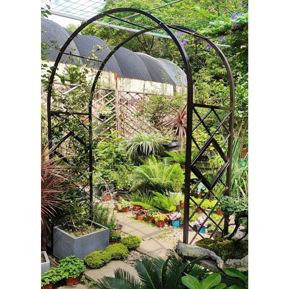 2.3 Metre High Metal Garden Arbor Arch for Climbing Plant Roses Vines Arches Heavy Duty Trellis Outdoor Pergola Archway Black (C
2.3 Metre High Metal Garden Arbor Arch for Climbing Plant Roses Vines Arches Heavy Duty Trellis Outdoor Pergola Archway Black (C
