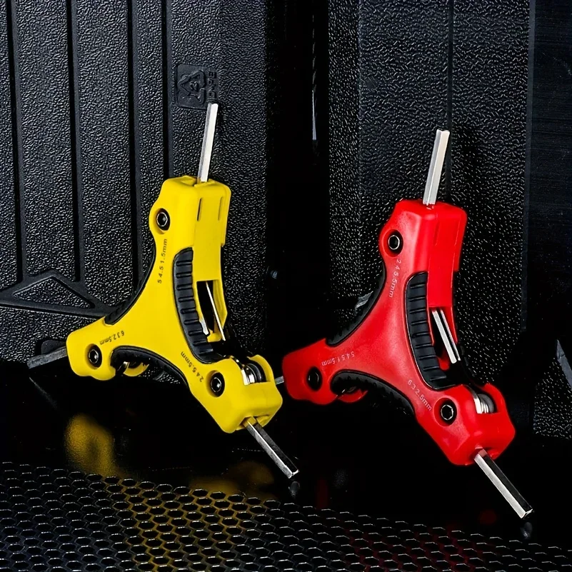 Folding Hexagonal Star Key Cr-V Steel Portable Screwdriver Tool Metric Folding Hexagonal Wrench Kit Red Yellow
Folding Hexagonal Star Key Cr-V Steel Portable Screwdriver Tool Metric Folding Hexagonal Wrench Kit Red Yellow