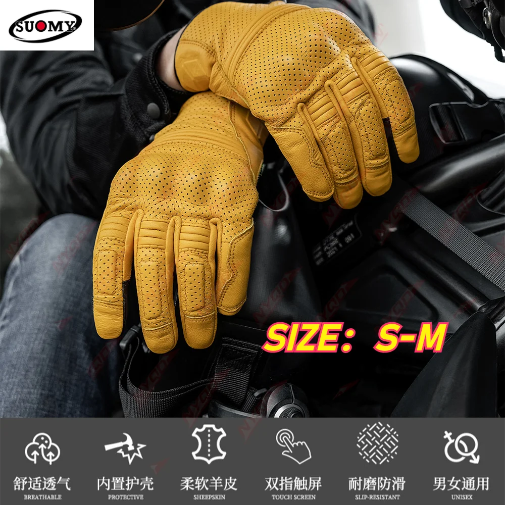 Summer Sheepskin Leather Motorcycle Gloves Full Finger Anti Fall Vintage Unisex Perforated Breathable Durable Protective Gear
Summer Sheepskin Leather Motorcycle Gloves Full Finger Anti Fall Vintage Unisex Perforated Breathable Durable Protective Gear
