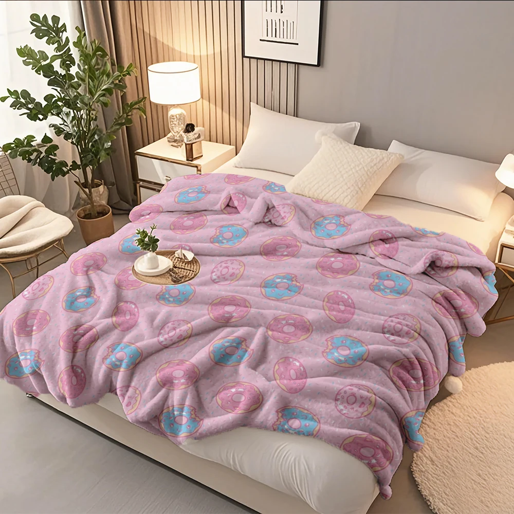 Cozy Flannel Cozy Blanket Cute Kawaii Donut Print Mid-century Modern Bedcover Quilted Bed Runner Featuring Ultra-soft Touch
Cozy Flannel Cozy Blanket Cute Kawaii Donut Print Mid-century Modern Bedcover Quilted Bed Runner Featuring Ultra-soft Touch