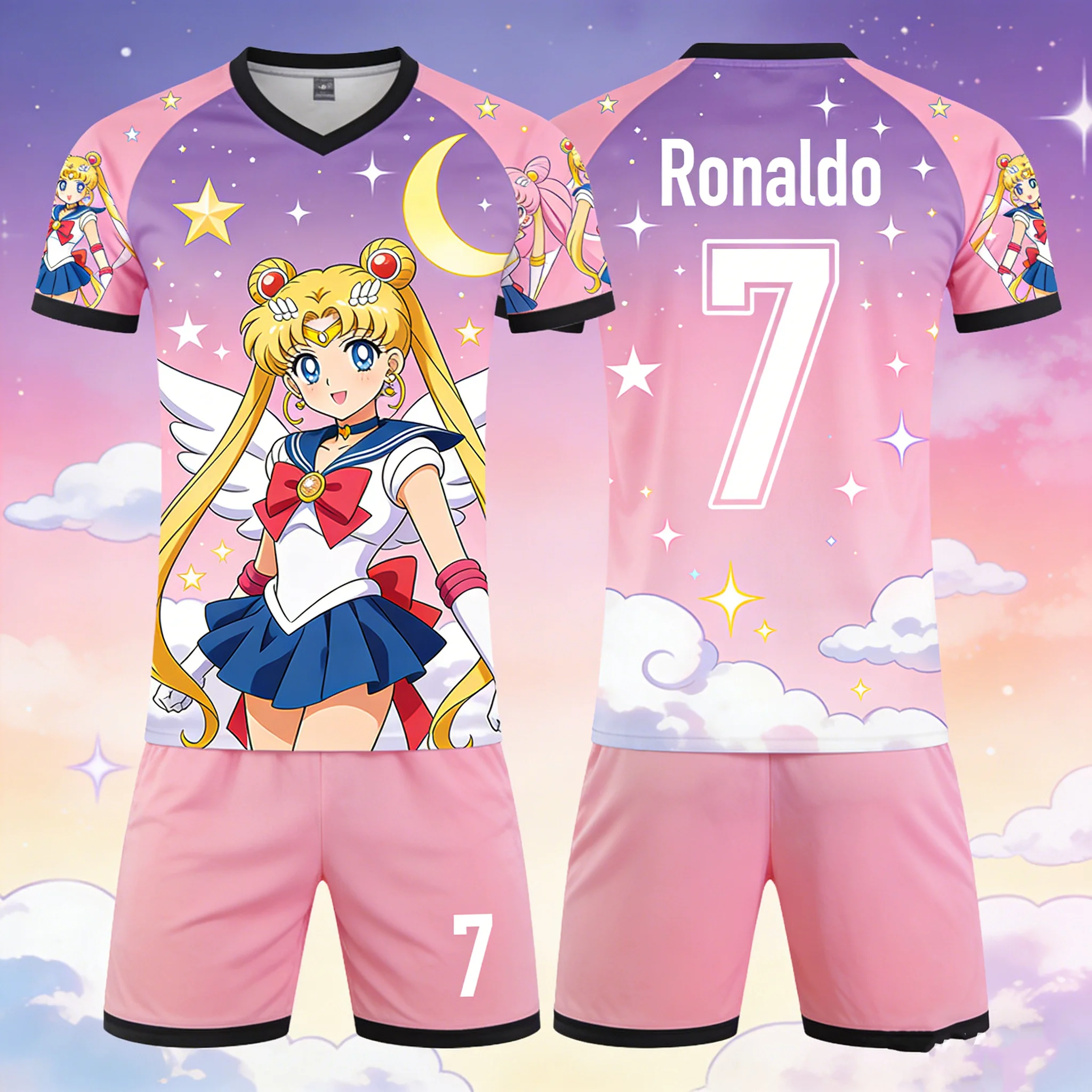 Sailor Moon Anime Sweatshirts, Ronaldo Outdoor Football Sweatshirts, Quick-drying Men's T-shirts and Shorts, Children's Sets.
Sailor Moon Anime Sweatshirts, Ronaldo Outdoor Football Sweatshirts, Quick-drying Men's T-shirts and Shorts, Children's Sets.