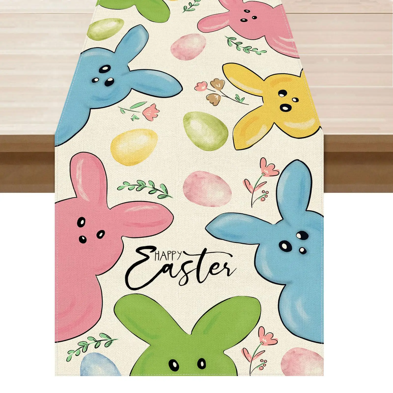 Happy Easter Colorful Bunny Rabbits Easter Table Runner Table Decoration for Party Home Kitchen Dining Holiday Decor
Happy Easter Colorful Bunny Rabbits Easter Table Runner Table Decoration for Party Home Kitchen Dining Holiday Decor