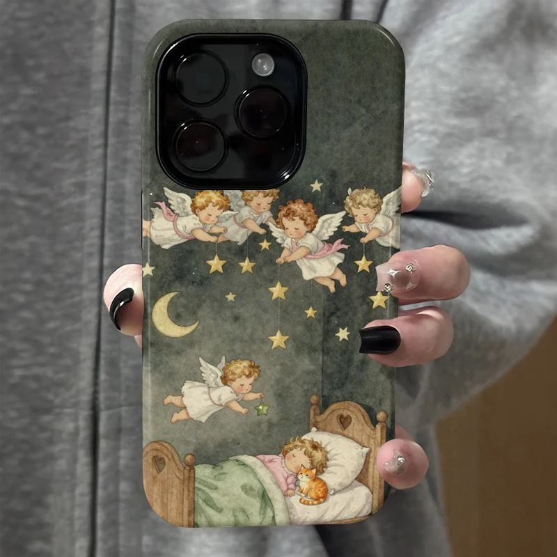 Vintage Angel & Cat Cherub Print with Moon & Stars Dreamy Phone Case for iPhone 17 16 15 14 13 12 11 Pro Max Plus Back Cover
Vintage Angel & Cat Cherub Print with Moon & Stars Dreamy Phone Case for iPhone 17 16 15 14 13 12 11 Pro Max Plus Back Cover