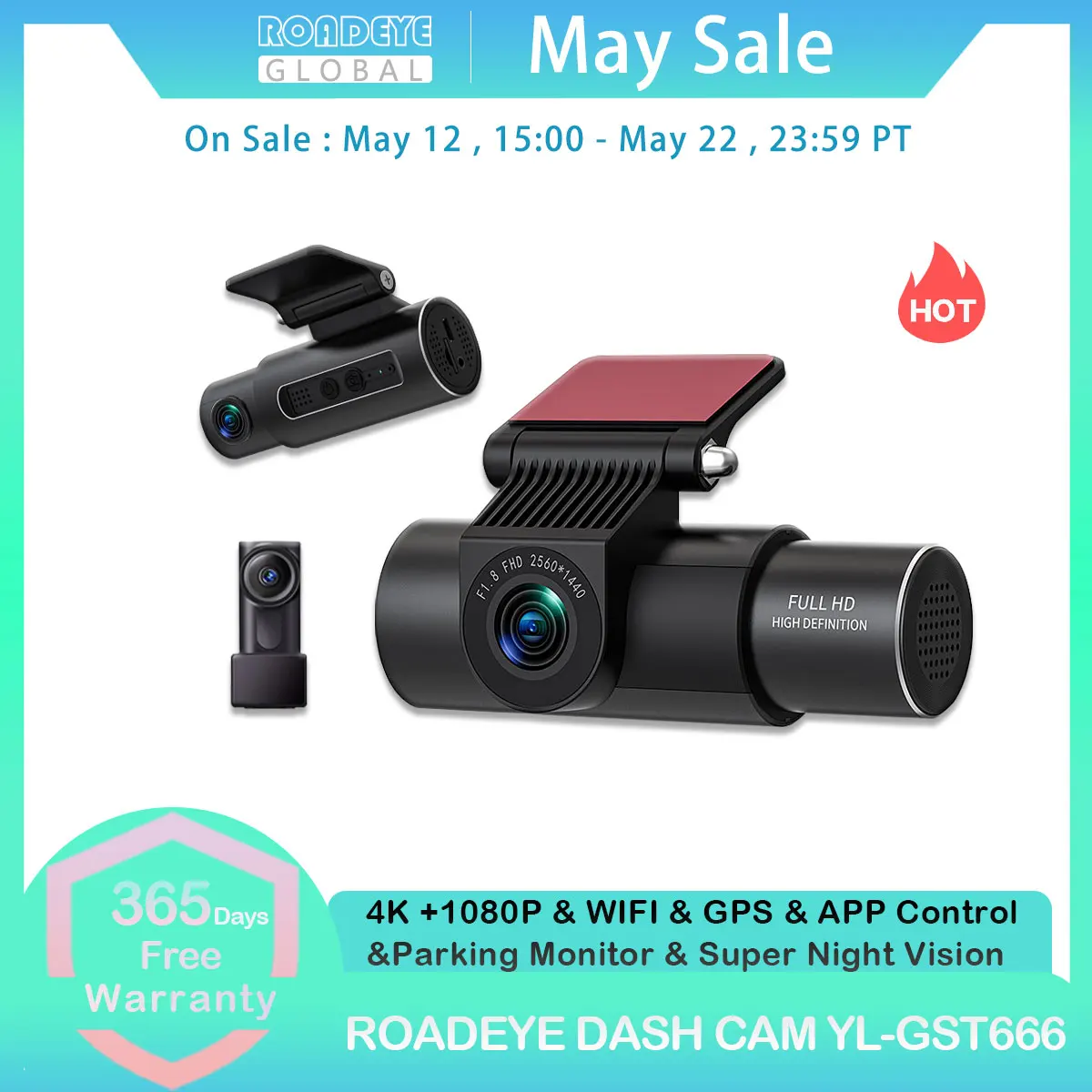 3CH Dash Cam UHD 4K Built-in GPS/WiFi 24H Parking Monitor Auto Recording 3-Lens Car Camera Night Vision 140°FOV Loop Recording
3CH Dash Cam UHD 4K Built-in GPS/WiFi 24H Parking Monitor Auto Recording 3-Lens Car Camera Night Vision 140°FOV Loop Recording