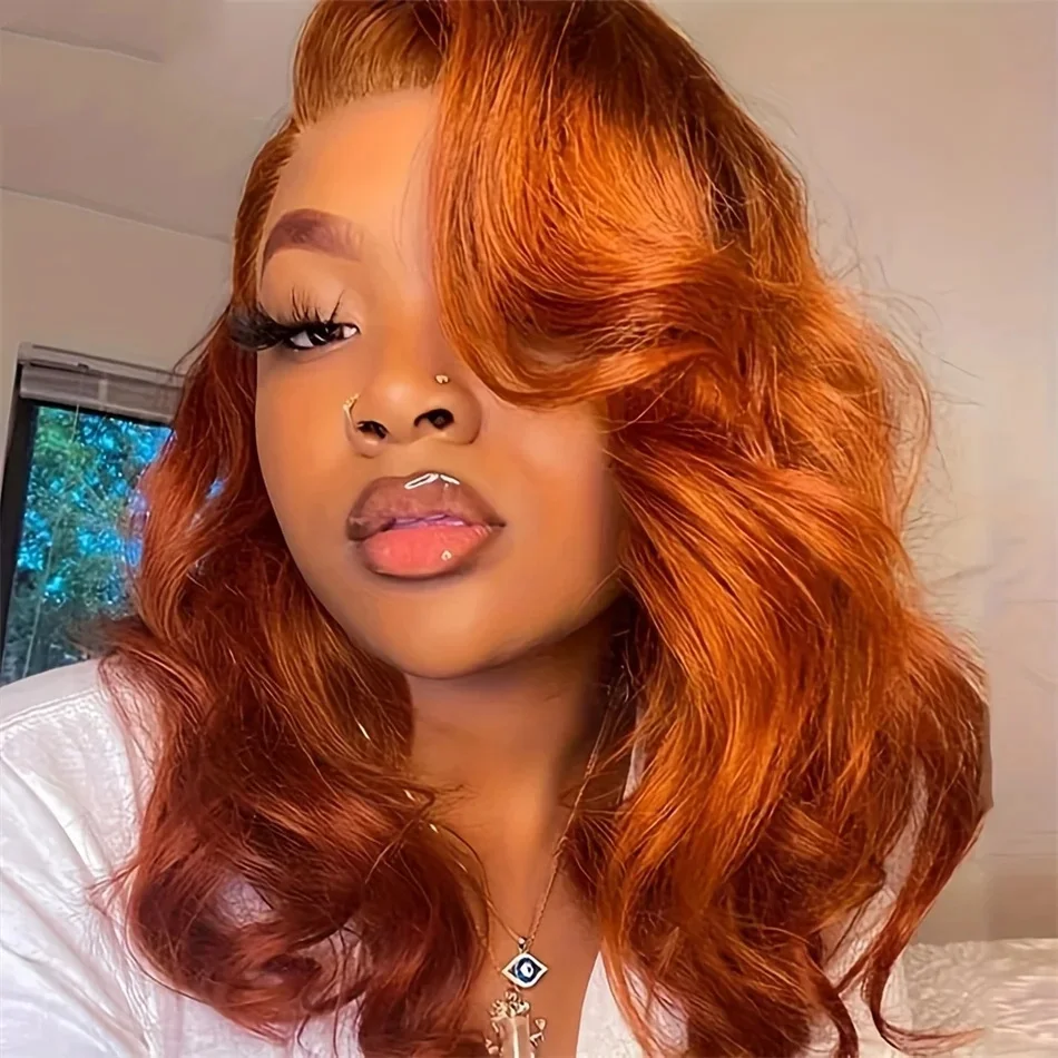 13x4 Transparent Lace Orange Body Wave Front Wigs Human Hair Pre Plucked Orange Ginger Colored 13x6 HD Lace Frontal Wigs
13x4 Transparent Lace Orange Body Wave Front Wigs Human Hair Pre Plucked Orange Ginger Colored 13x6 HD Lace Frontal Wigs
