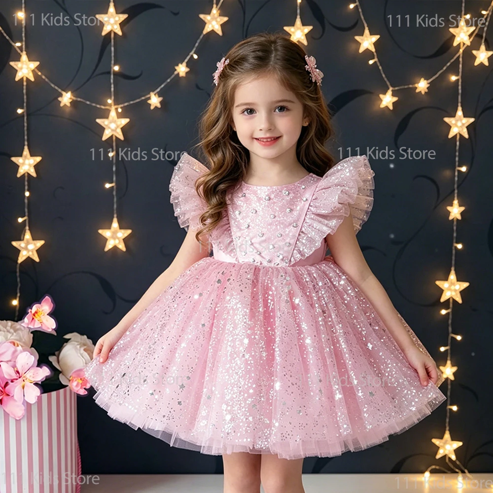 Children Summer Dresses Star Sequin Princess Dress Toddler Girls Puffy Mesh Wedding Dress Luxury Evening Dress Baby Clothes 1-5Y
Children Summer Dresses Star Sequin Princess Dress Toddler Girls Puffy Mesh Wedding Dress Luxury Evening Dress Baby Clothes 1-5Y