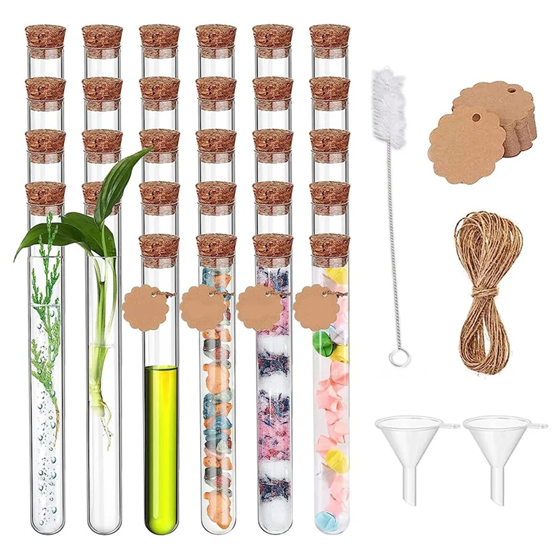 LICE-30 Pcs Test Tube Plastic 20Ml Test Tubes With Cork With Kraft Paper Attachment(150X16mm) For Flowers
LICE-30 Pcs Test Tube Plastic 20Ml Test Tubes With Cork With Kraft Paper Attachment(150X16mm) For Flowers