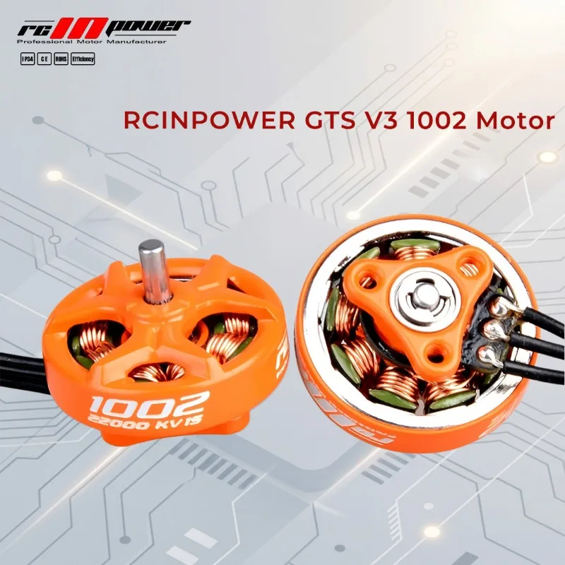 RCINPOWER GTS V3 1002 14000KV 19000KV 22000KV 1-2S Brushless Motor for 75mm Toothpick Tinywhoop to 2/2.5 Inch Frame Ducted Drone
RCINPOWER GTS V3 1002 14000KV 19000KV 22000KV 1-2S Brushless Motor for 75mm Toothpick Tinywhoop to 2/2.5 Inch Frame Ducted Drone