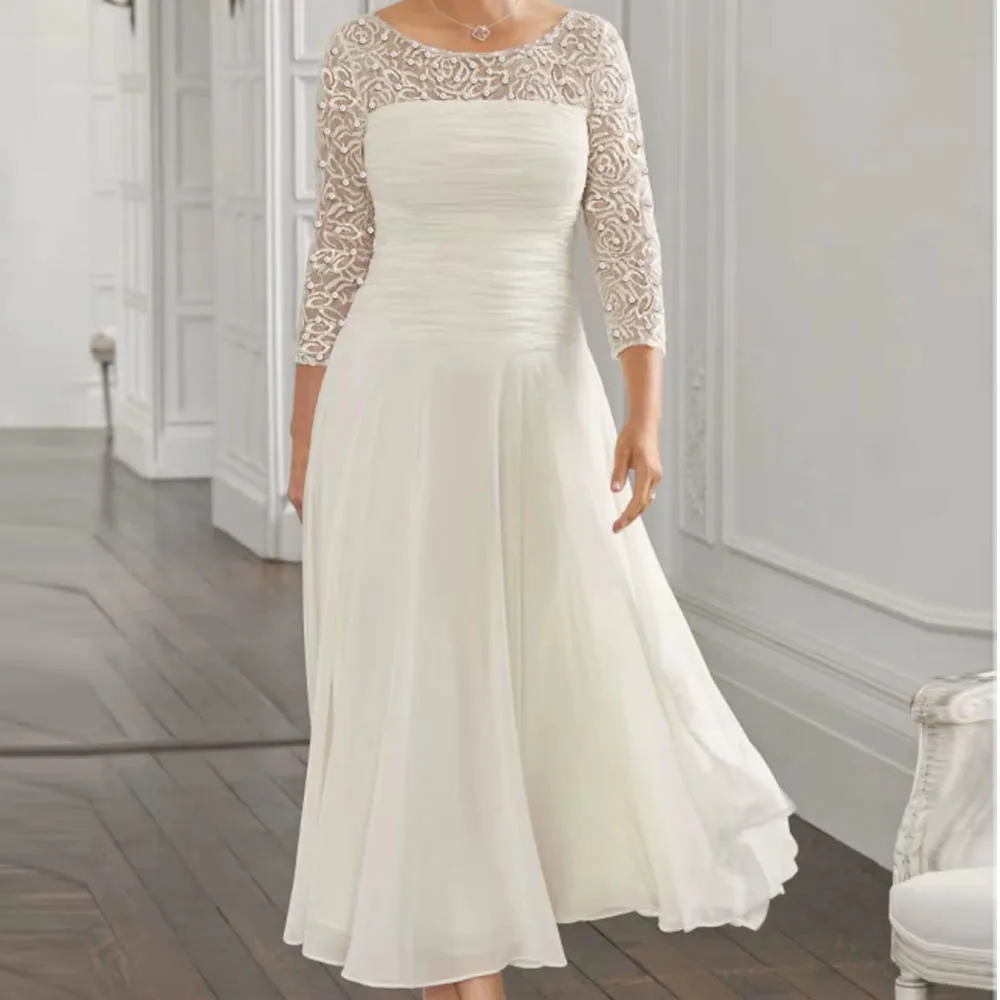 Customized Elegant A-Line Wedding Guest Dress Jewel Neck Chiffon Lace Mother of the Sequin Ruching Wedding Party Dresses
Customized Elegant A-Line Wedding Guest Dress Jewel Neck Chiffon Lace Mother of the Sequin Ruching Wedding Party Dresses