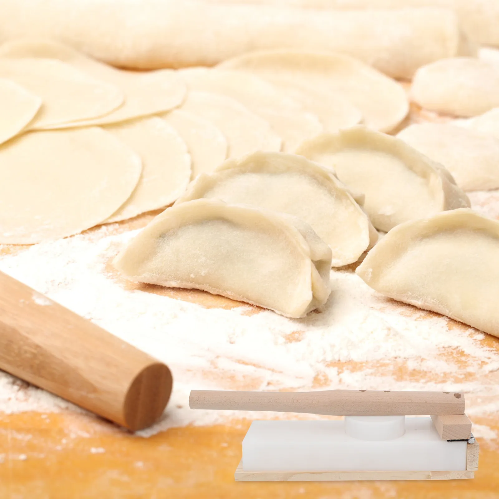 Traditional Wood Dumpling Skin Mold Pressing Tool Dumpling Wrapper Maker Rice Roll Presser Labor-Saving Dough Pressing Kitchen
Traditional Wood Dumpling Skin Mold Pressing Tool Dumpling Wrapper Maker Rice Roll Presser Labor-Saving Dough Pressing Kitchen