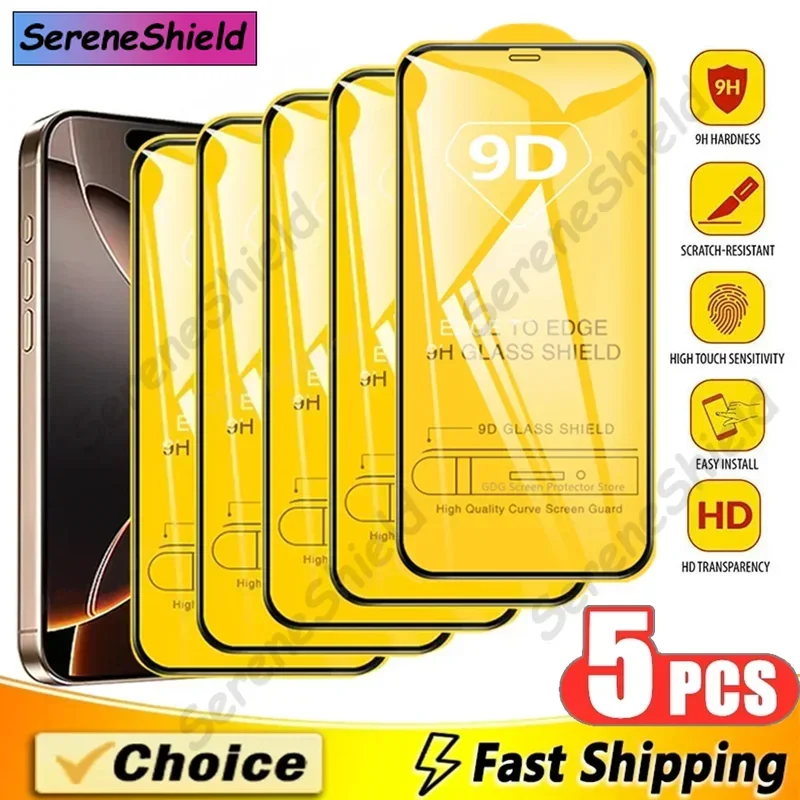 5Pcs 9D Protective Glass For iPhone 16 11 12 13 14 15 Pro Max Screen Protector For iPhone XS MAX XR X 7 8 16 Plus Tempered Glass
5Pcs 9D Protective Glass For iPhone 16 11 12 13 14 15 Pro Max Screen Protector For iPhone XS MAX XR X 7 8 16 Plus Tempered Glass