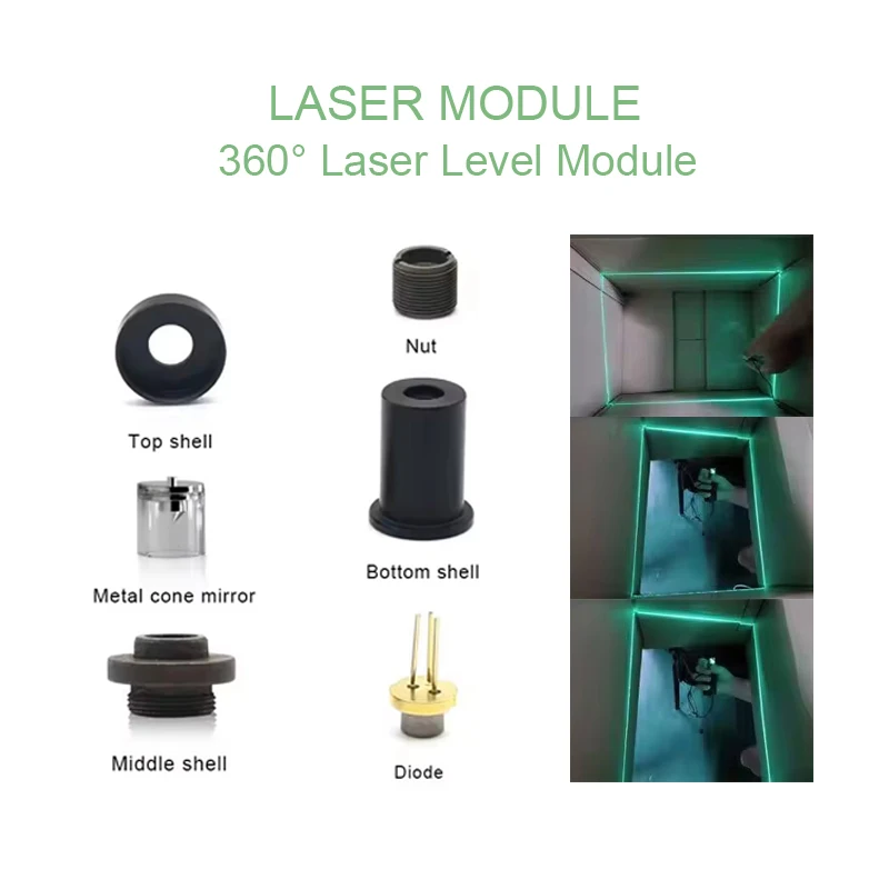520nm Green Light 360 Degree Positioning Laser Level Module 3.7-5V Drive Mini Locator
520nm Green Light 360 Degree Positioning Laser Level Module 3.7-5V Drive Mini Locator
