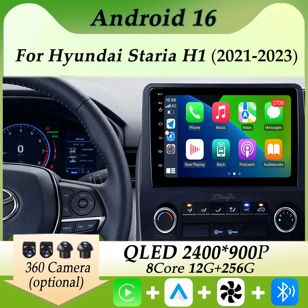 For Hyundai Staria H1 2021 - 2023 Car Radio Multimedia Player Carplay Android GPS Navigation Head Unit Split Screen DSP Stereo
For Hyundai Staria H1 2021 - 2023 Car Radio Multimedia Player Carplay Android GPS Navigation Head Unit Split Screen DSP Stereo