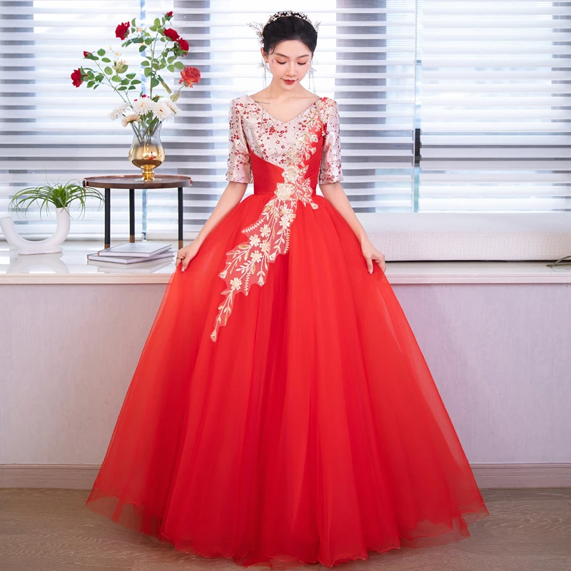 Customized Red Ball Gown Quinceanera Dresses Tulle V Neck Prom Birthday Party Gowns Formal Vestido De Anos Sweet 16
Customized Red Ball Gown Quinceanera Dresses Tulle V Neck Prom Birthday Party Gowns Formal Vestido De Anos Sweet 16