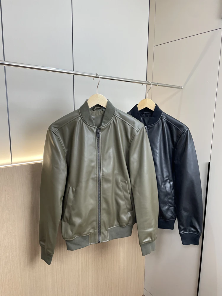 Waed PU Leather Baseball Collar Jaet Men's Versatile Autumn Outerwear Trendy Straight Cut Winter Youthful Energy Sle
Waed PU Leather Baseball Collar Jaet Men's Versatile Autumn Outerwear Trendy Straight Cut Winter Youthful Energy Sle