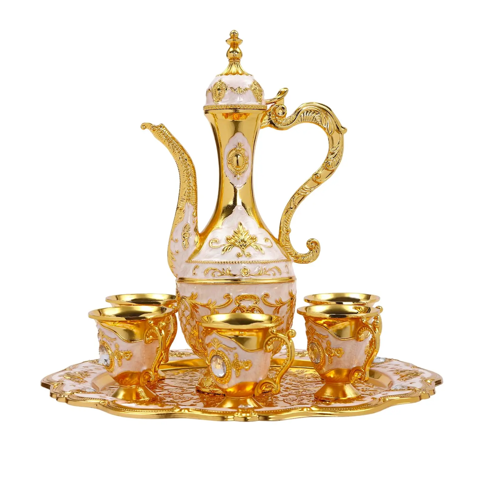 Vintage Extra Large Turkish Coffee & Tea Pot Set for 6 Including Tray & Teapot, Golden Antique Carvings Turkish Coffee Tea Cup F
Vintage Extra Large Turkish Coffee & Tea Pot Set for 6 Including Tray & Teapot, Golden Antique Carvings Turkish Coffee Tea Cup F