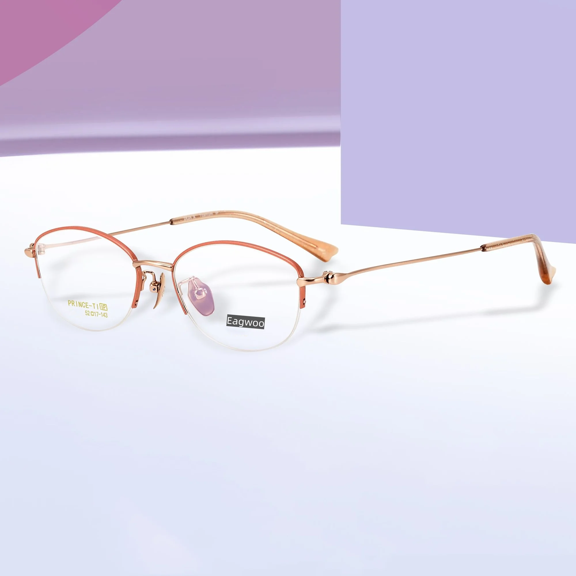 Pure Titanium Eyeglasses Women Glasses Designed Half Rim Slim Temple Elegant Spectable Designed Frame
Pure Titanium Eyeglasses Women Glasses Designed Half Rim Slim Temple Elegant Spectable Designed Frame