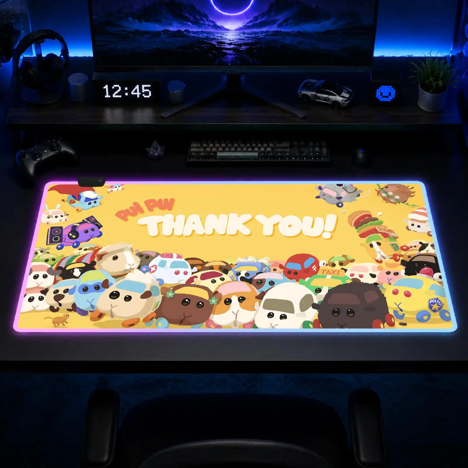 Pui Pui Mouse Pad Gaming Anime Mouse Pad XXL RGB Desk Mats LED Table Pads Backlit Rubber Desktop
Pui Pui Mouse Pad Gaming Anime Mouse Pad XXL RGB Desk Mats LED Table Pads Backlit Rubber Desktop