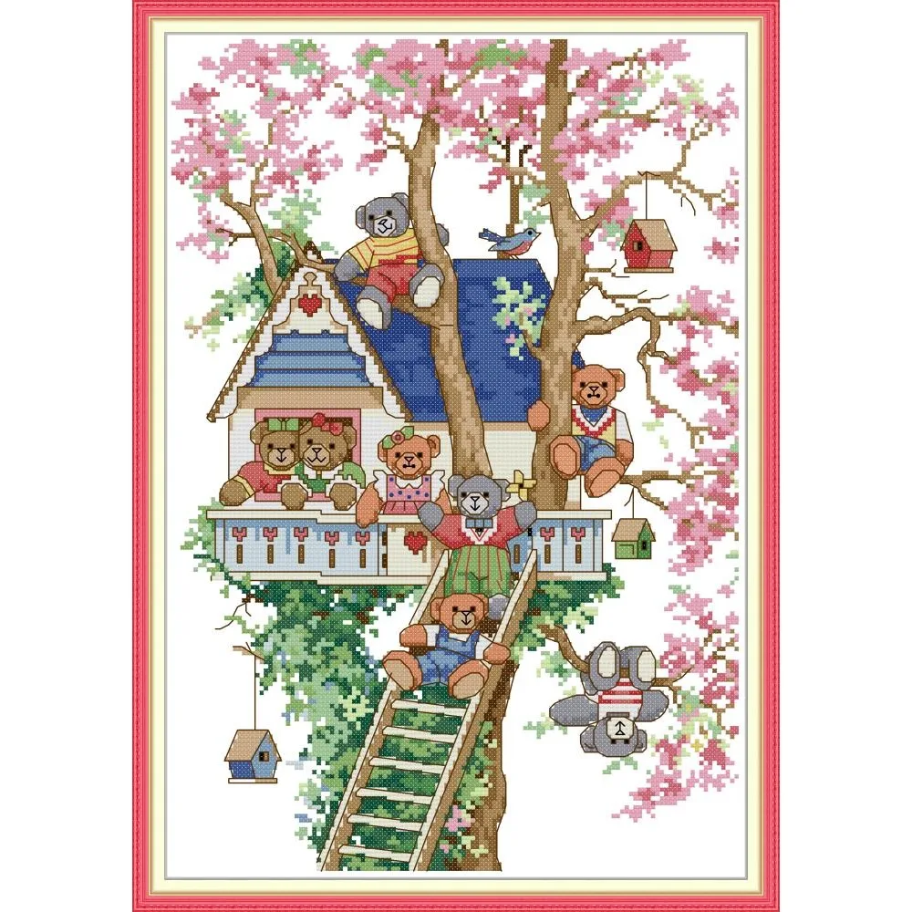 Joy Sunday Новая штампованная вышивка крестиком Ki, 11CT/14CT/16CTDIY Easy Pattern Набор для вышивания ткани Aida-Будинок на дереве медведя
Joy Sunday Новая штампованная вышивка крестиком Ki, 11CT/14CT/16CTDIY Easy Pattern Набор для вышивания ткани Aida-Будинок на дереве медведя