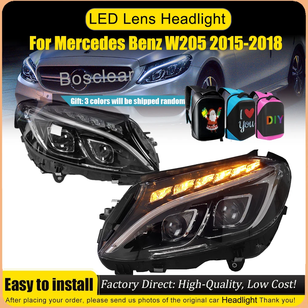 2pcs Car Head Lamps For Benz W205 Headlights 2014-2018 C300 C260 C-Class LED Headlight Projector Lens DRL Automotive Accessories
2pcs Car Head Lamps For Benz W205 Headlights 2014-2018 C300 C260 C-Class LED Headlight Projector Lens DRL Automotive Accessories
