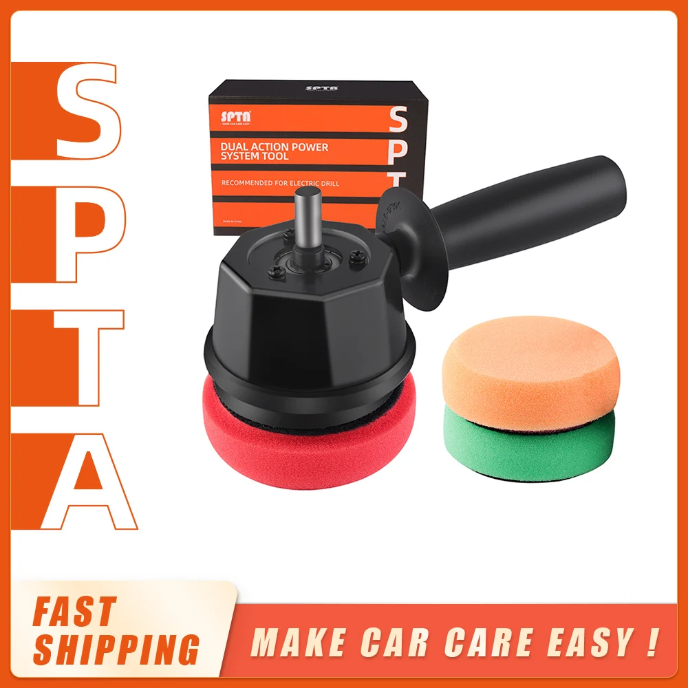SPTA Dual Action Power System Tool, Forced DA Polisher Adapter Detailing Tool with 3Pcs Polishing Pads for Cordless Drill
SPTA Dual Action Power System Tool, Forced DA Polisher Adapter Detailing Tool with 3Pcs Polishing Pads for Cordless Drill