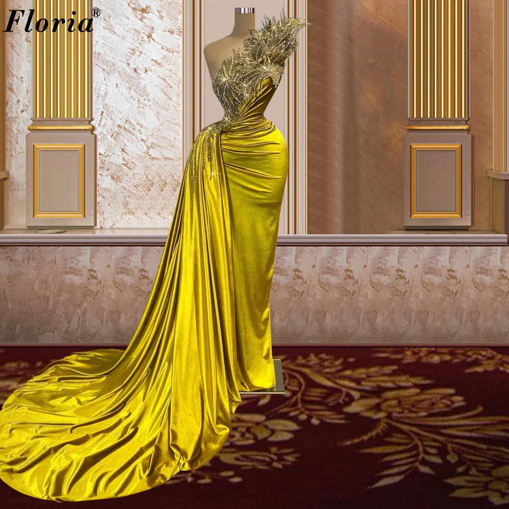 2022 New Fashion Mermaid Celebrity Dresses One Shoulder Runway Dresses Yellow Evening Dresses Photography Gowns فساتين السهرة
2022 New Fashion Mermaid Celebrity Dresses One Shoulder Runway Dresses Yellow Evening Dresses Photography Gowns فساتين السهرة