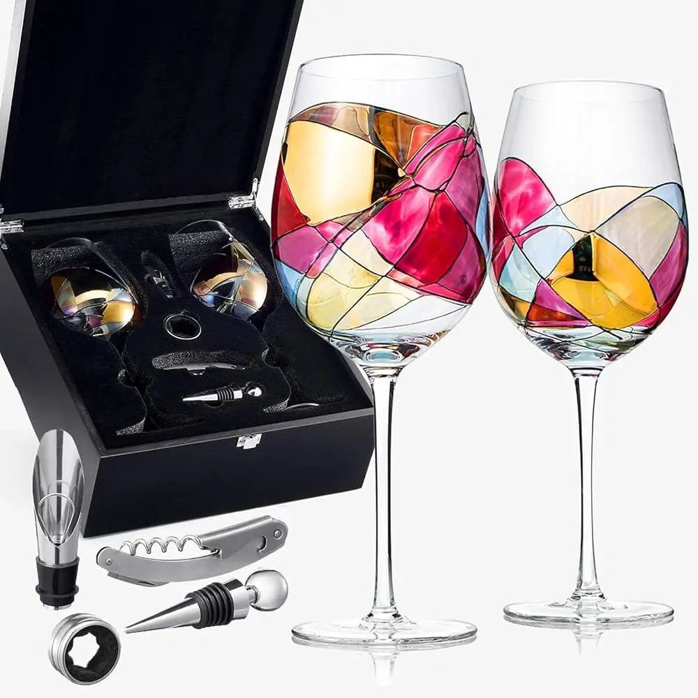 Artisanal Hand-Painted Stemmed Wine Glasses Set With Gift Box – Mother’S Day, Wife, Mom, , Or Girlfriend – Romantic Renaissance
Artisanal Hand-Painted Stemmed Wine Glasses Set With Gift Box – Mother’S Day, Wife, Mom, , Or Girlfriend – Romantic Renaissance
