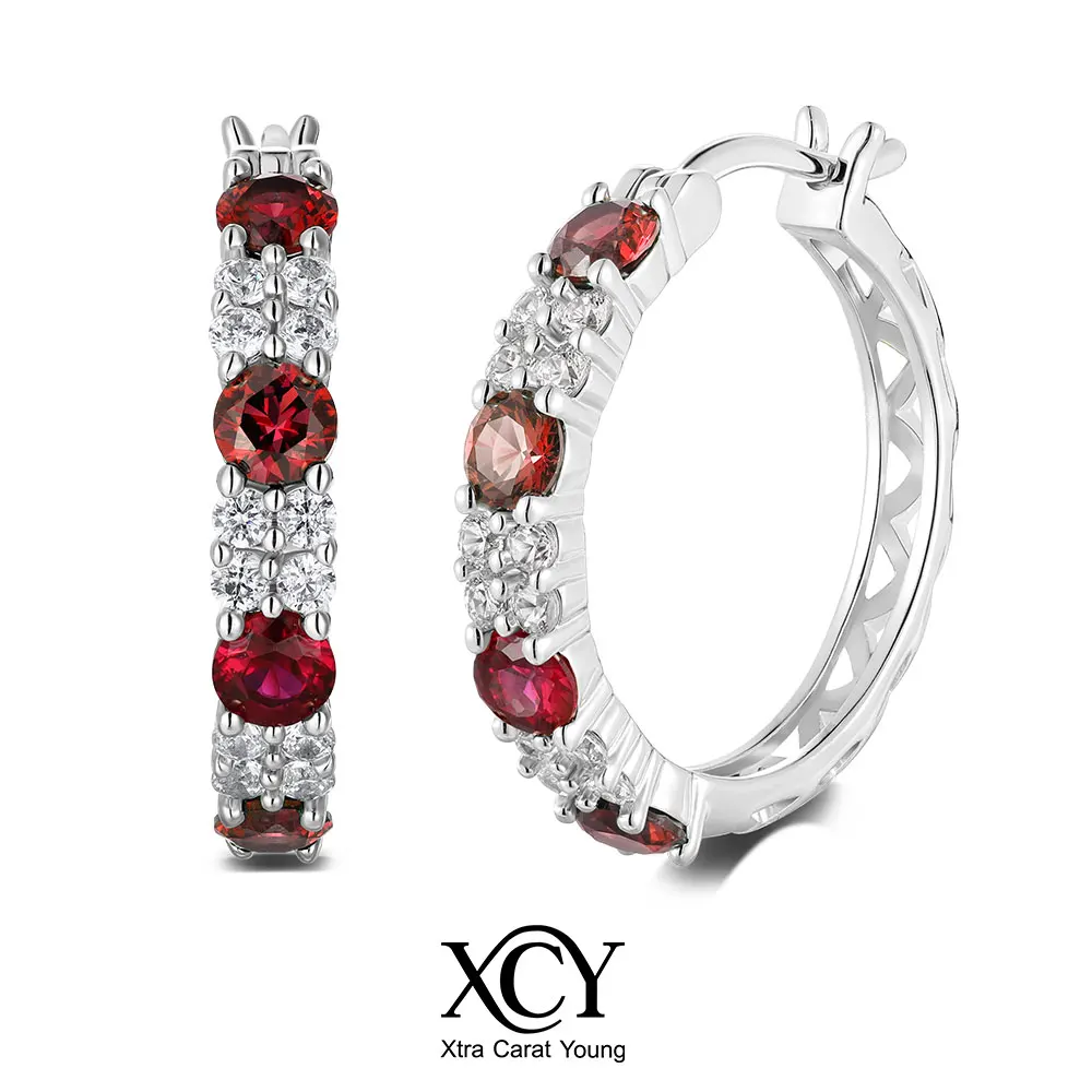 XCY Zirconia & Simulated Ruby Hoop Earrings for Women 925 Silver Needle 20mm Small Circle Huggie Earrings Hypoallergenic Jewelry
XCY Zirconia & Simulated Ruby Hoop Earrings for Women 925 Silver Needle 20mm Small Circle Huggie Earrings Hypoallergenic Jewelry