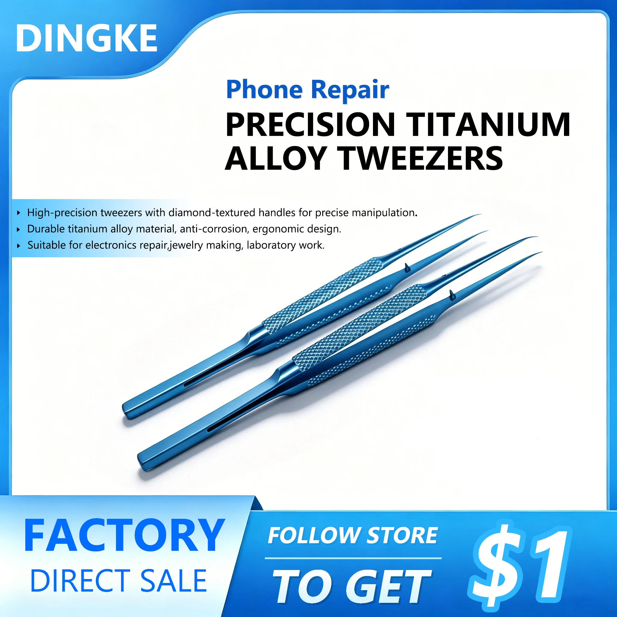 Precision Titanium Alloy Tweezers Professional Repair Fingerprint Fly Line CPU Antimagnetic Electronics Forceps Stainless Steel
Precision Titanium Alloy Tweezers Professional Repair Fingerprint Fly Line CPU Antimagnetic Electronics Forceps Stainless Steel