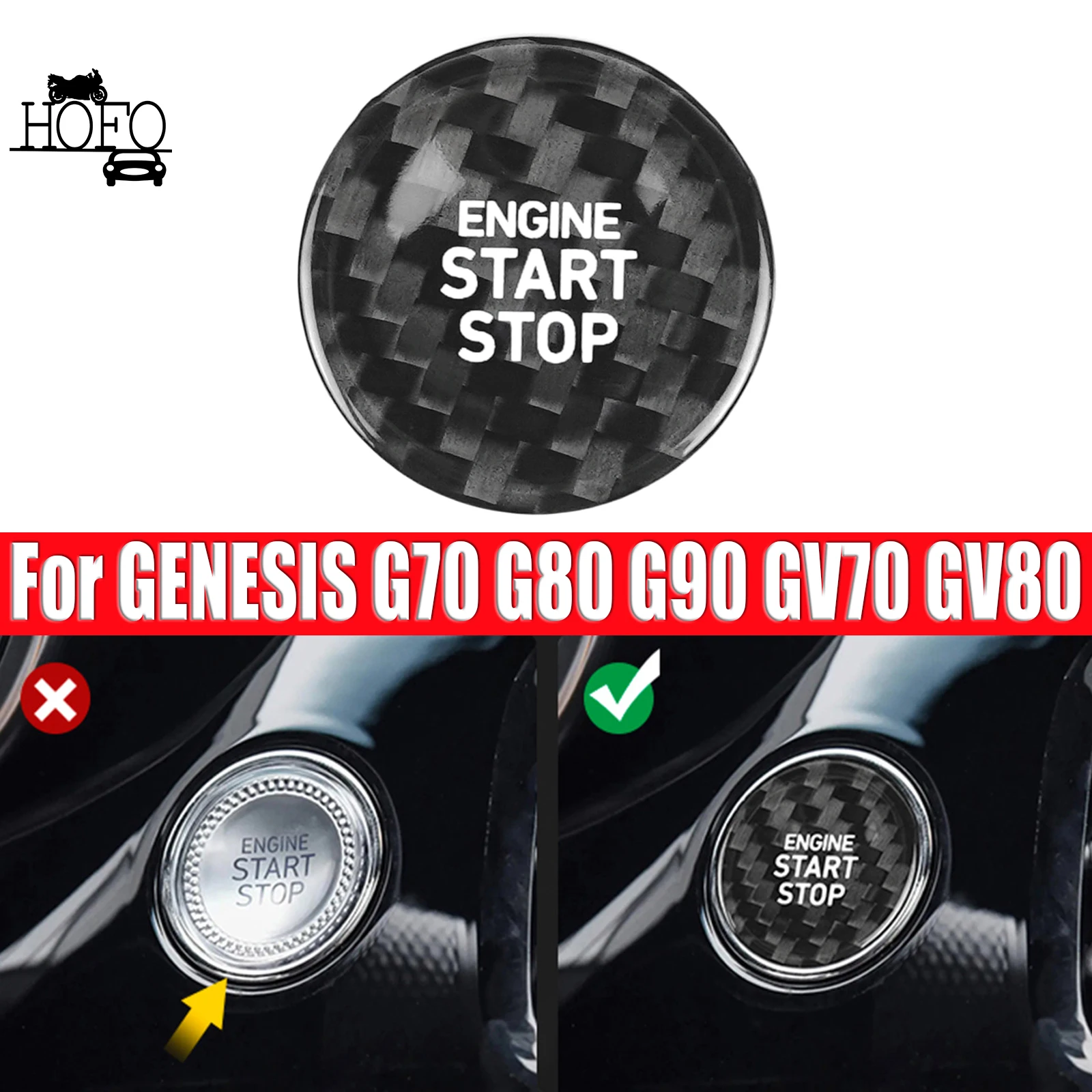 Carbon Fiber Start Stop Engine Button Cover For GENESIS G70 G80 G90 GV70 GV80 All models
Carbon Fiber Start Stop Engine Button Cover For GENESIS G70 G80 G90 GV70 GV80 All models