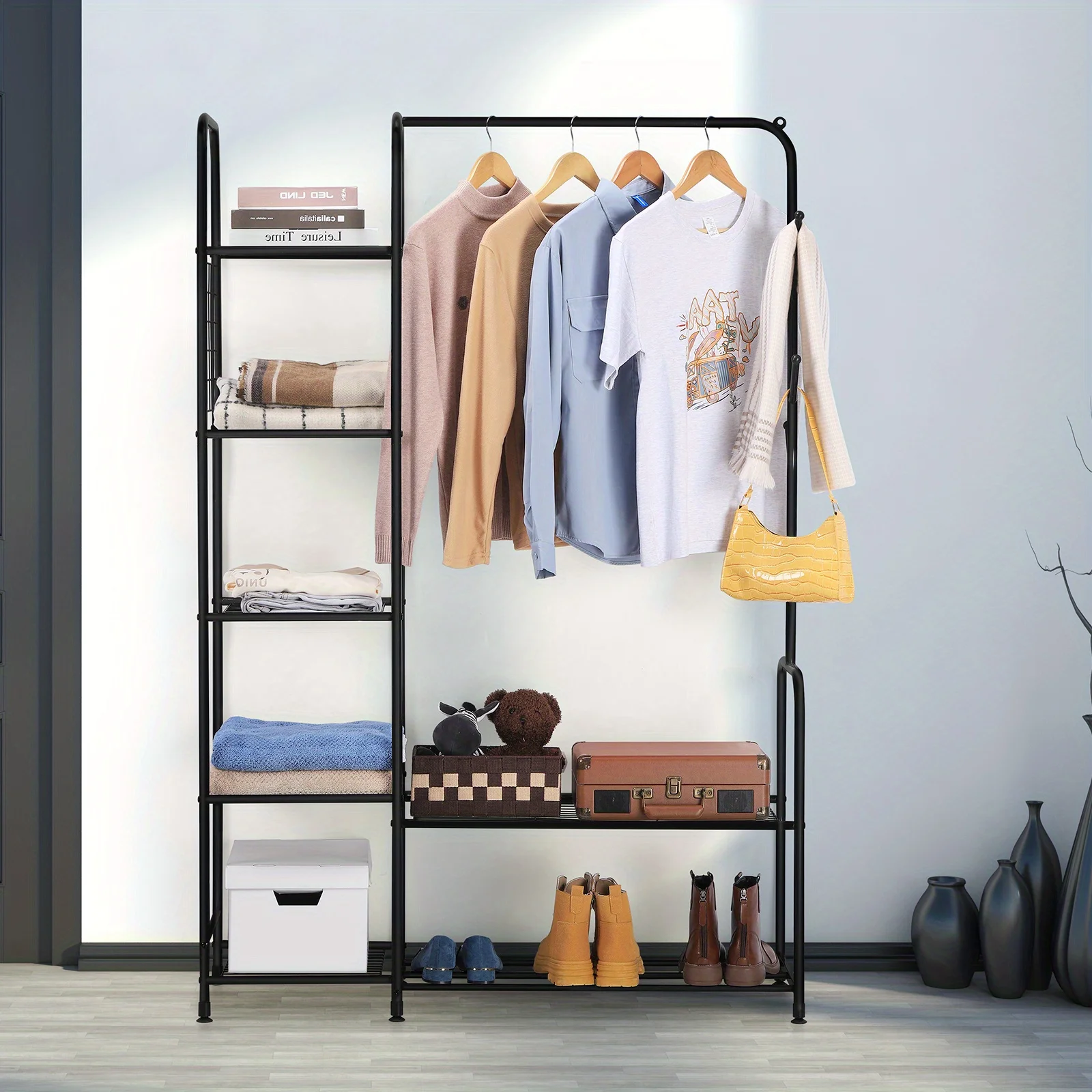 Portable Closet Wardrobe Heavy Duty Clothes Rack Freestanding Metal Clothing Rack, Closet Organizer, Clothes Rack with Shelves,
Portable Closet Wardrobe Heavy Duty Clothes Rack Freestanding Metal Clothing Rack, Closet Organizer, Clothes Rack with Shelves,