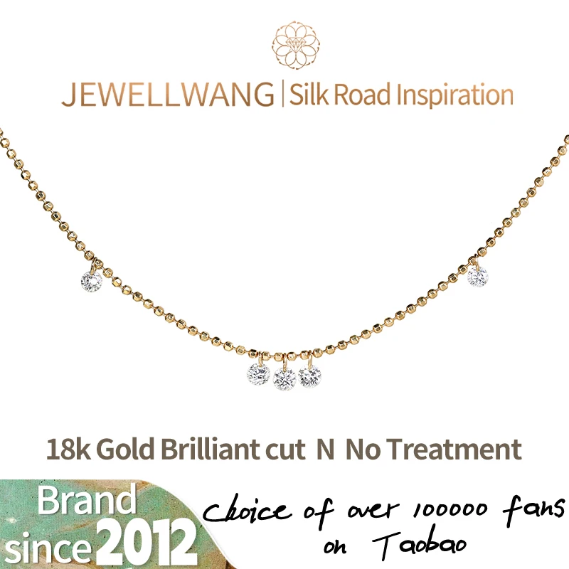 JEWELLWANG 18K Yellow Gold Waterdrop Floating Design Lab-Grown Diamond Pendant Necklace, 0.8 Ct 5-Stone Beaded Synthetic Chain
JEWELLWANG 18K Yellow Gold Waterdrop Floating Design Lab-Grown Diamond Pendant Necklace, 0.8 Ct 5-Stone Beaded Synthetic Chain
