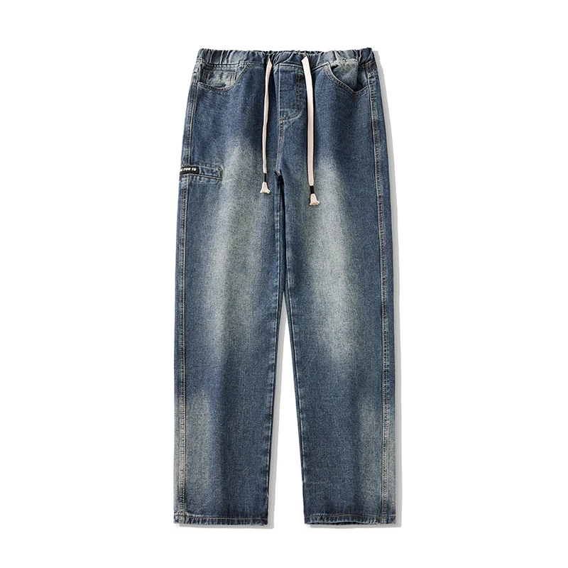 Baggy Pants Men Jeans Wide Leg Trousers For Men Streetwear Side Patched Elastic Waist Drawstring Men's Clothing Hip Hop Korean
Baggy Pants Men Jeans Wide Leg Trousers For Men Streetwear Side Patched Elastic Waist Drawstring Men's Clothing Hip Hop Korean