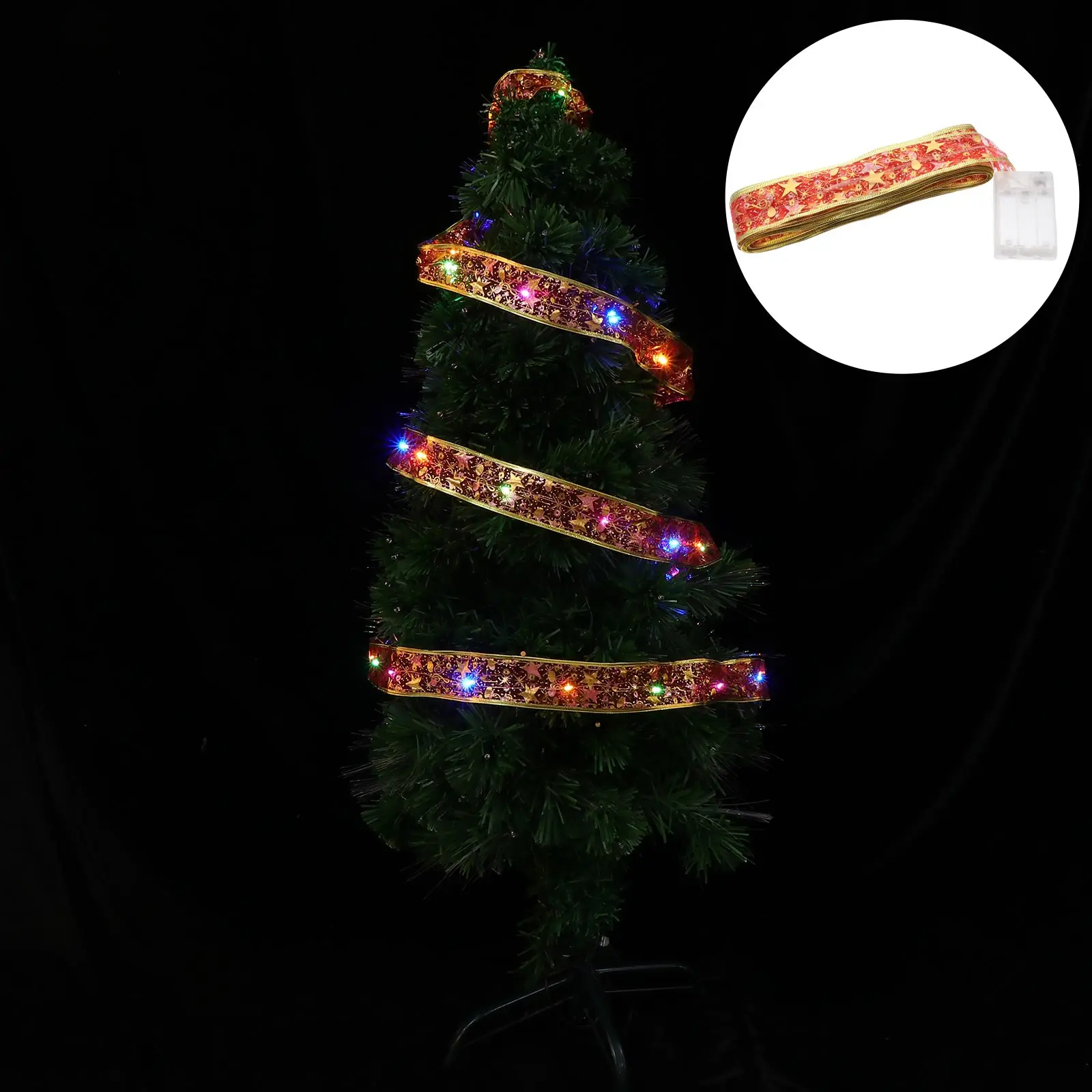 1pc Christmas Tree Decorations LED Ribbon Lights String Cloth Wrapped Powered Xmas Photo Prop Festive Atmosphere
1pc Christmas Tree Decorations LED Ribbon Lights String Cloth Wrapped Powered Xmas Photo Prop Festive Atmosphere