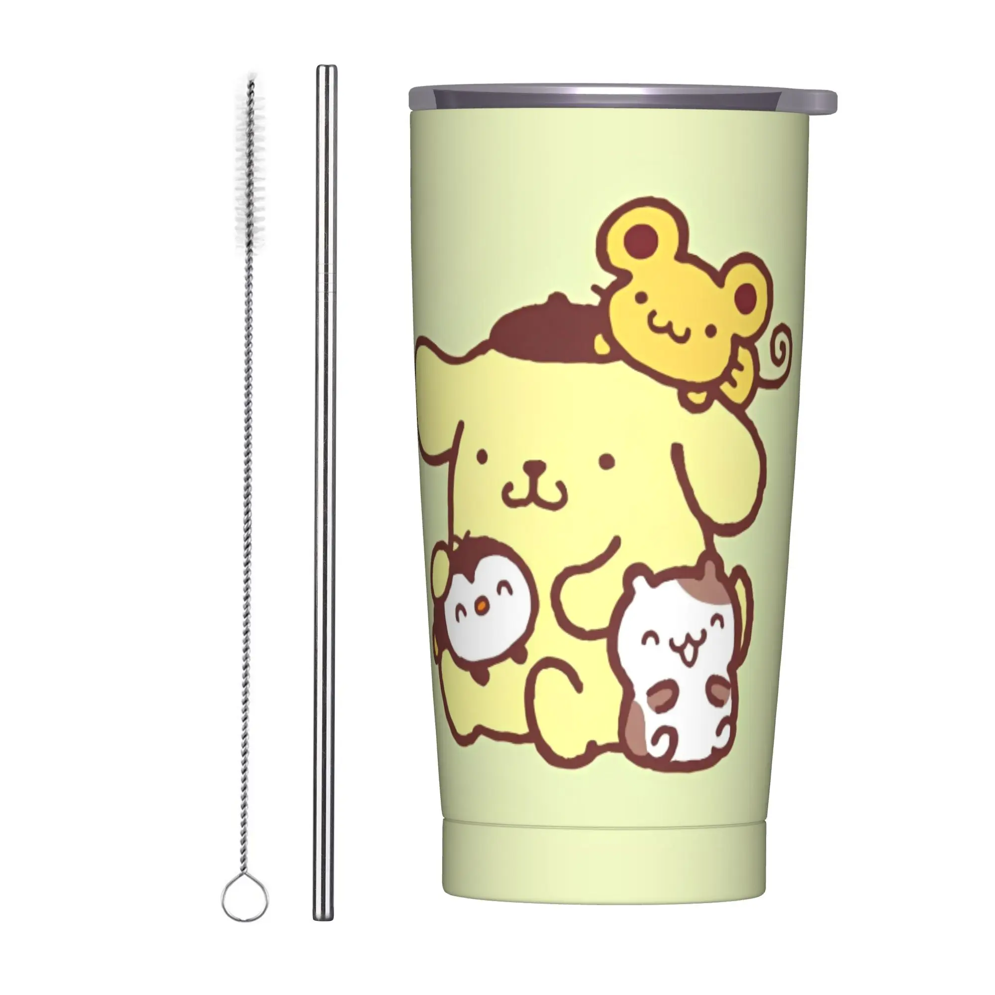 Pom Pom Purin мультяшный стакан с вакуумной изоляцией, кофейные чашки с крышкой, соломенная дорожная уличная кружка, защита от разливов, 20 унций
Pom Pom Purin мультяшный стакан с вакуумной изоляцией, кофейные чашки с крышкой, соломенная дорожная уличная кружка, защита от разливов, 20 унций