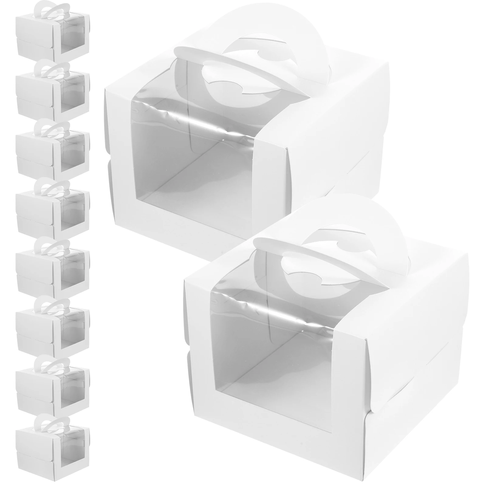 10 Pcs Cake Box Containers Packing Boxes Dessert with Window for Portions Portable Carrier Lid Stand
10 Pcs Cake Box Containers Packing Boxes Dessert with Window for Portions Portable Carrier Lid Stand