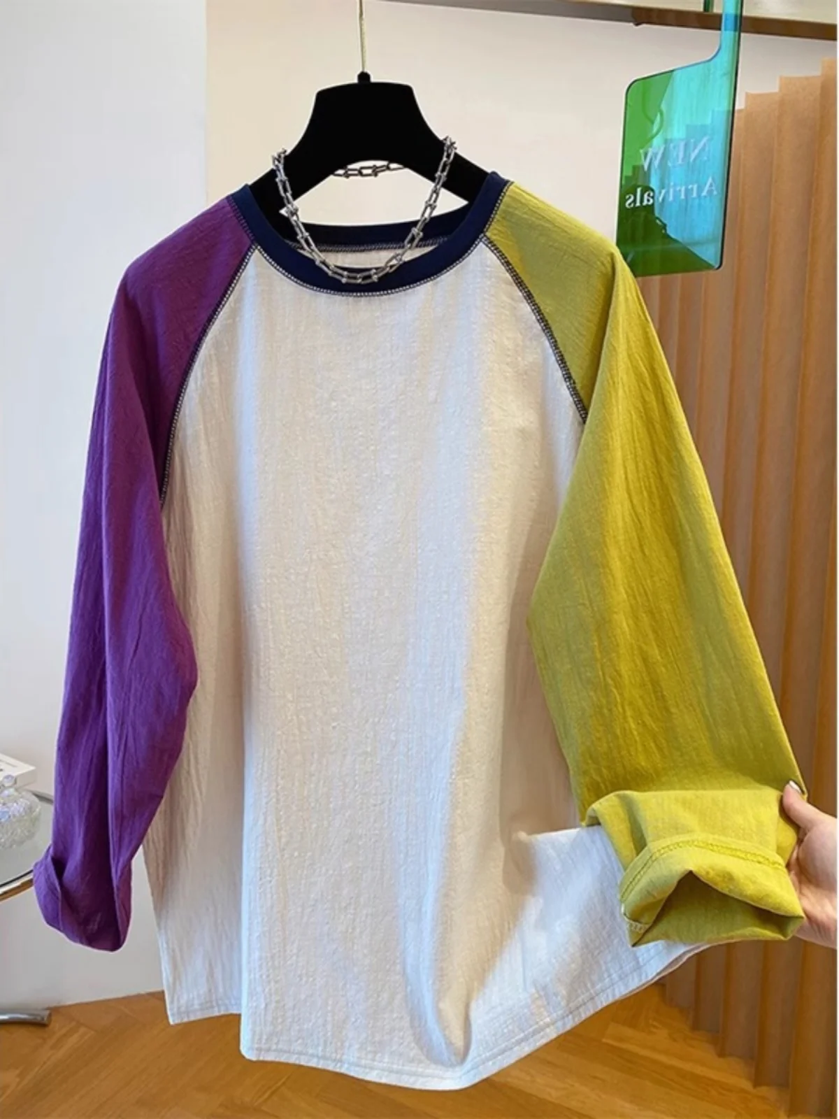 plus Size 300 Pounds Unique Color Block Long Sleeve T-Shirt Women's Spring Autumn Loose Slimming Top Korean Style Commute Fas...
plus Size 300 Pounds Unique Color Block Long Sleeve T-Shirt Women's Spring Autumn Loose Slimming Top Korean Style Commute Fas...