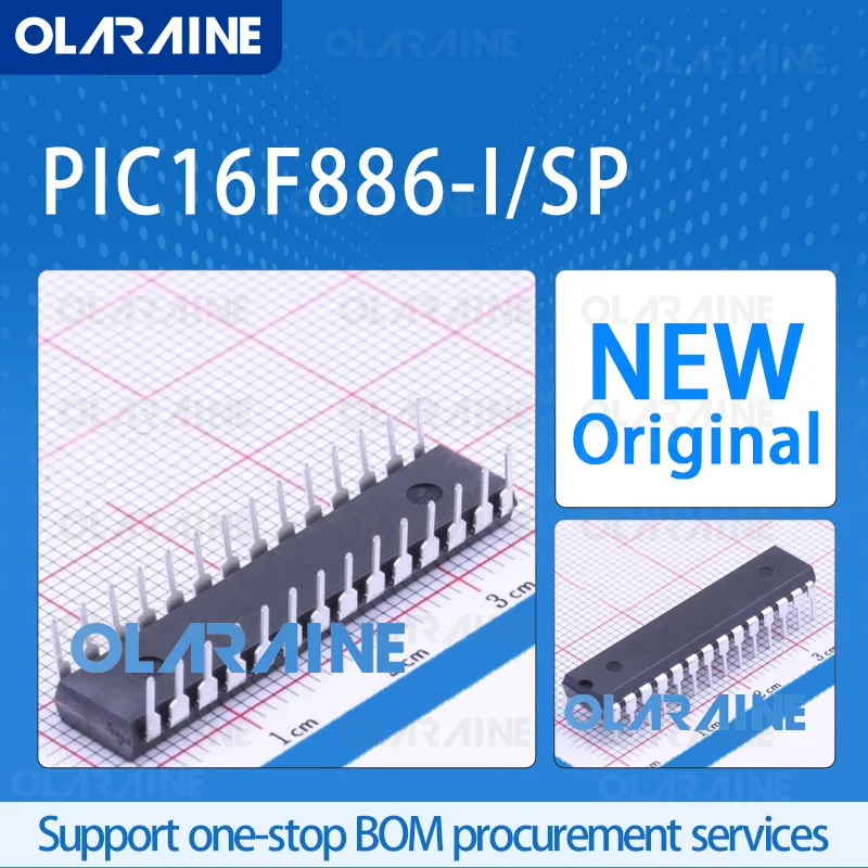 1/5/10Pcs PIC16F886-I/SP PDIP-28 original 100% New ic chip 8-bit microcontroller Core PIC16 Program memory 14 kB 24 I/O 5.5 V
1/5/10Pcs PIC16F886-I/SP PDIP-28 original 100% New ic chip 8-bit microcontroller Core PIC16 Program memory 14 kB 24 I/O 5.5 V