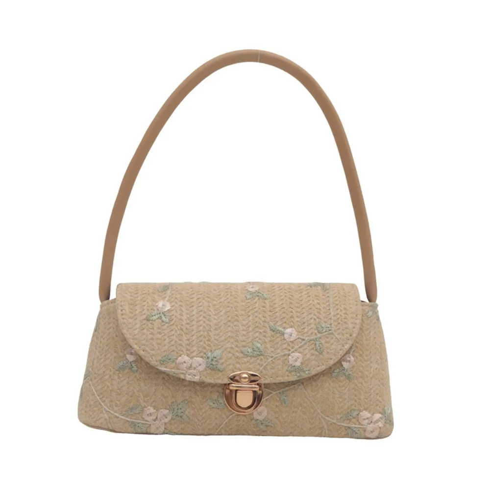 Storage Bag Elegant Grass Woven Shoulder Bag Large Capacity Embroidery Lace Woven Underarm Bag Polyester Khaki Handbag Work
Storage Bag Elegant Grass Woven Shoulder Bag Large Capacity Embroidery Lace Woven Underarm Bag Polyester Khaki Handbag Work