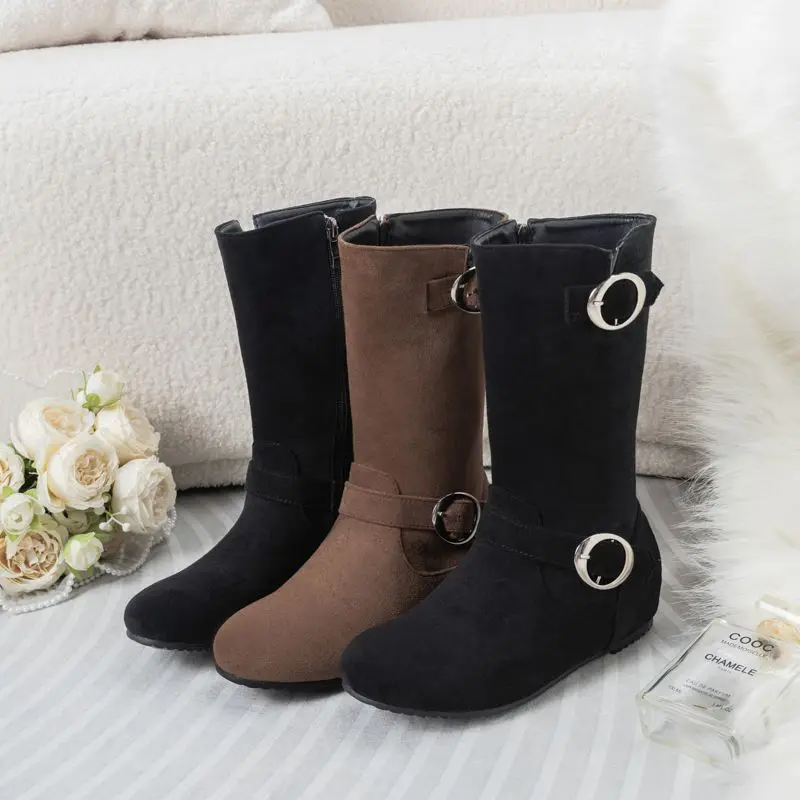 ORCHALISA Flock Suede Mid Calf Boots Round Toe Increased Heels 4cm Decoration 42 43 Leisure Daily Bota
ORCHALISA Flock Suede Mid Calf Boots Round Toe Increased Heels 4cm Decoration 42 43 Leisure Daily Bota