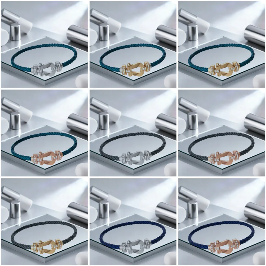 Half-cut zirconia horseshoe clasp bracelet - Suitable for couples to wear. Simple style wholesale accessories.
Half-cut zirconia horseshoe clasp bracelet - Suitable for couples to wear. Simple style wholesale accessories.