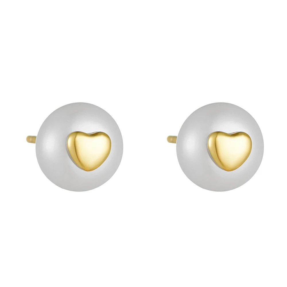 Elegant Women's Fashion Sterling Silver Gold Plated Pearl Heart Studs Jewelpology S925 Quality Statement Earrings
Elegant Women's Fashion Sterling Silver Gold Plated Pearl Heart Studs Jewelpology S925 Quality Statement Earrings