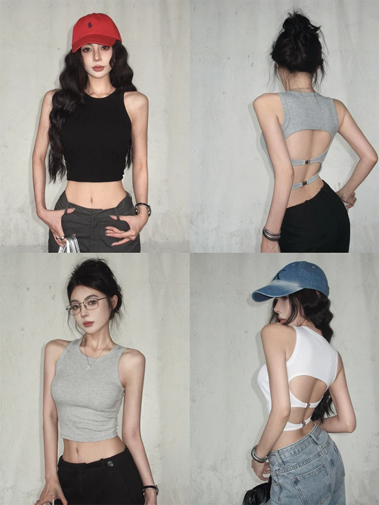 Summer hollow vest with chest cushion, women's design sense, no need to wear bra suspender, sleeveless backless top
Summer hollow vest with chest cushion, women's design sense, no need to wear bra suspender, sleeveless backless top