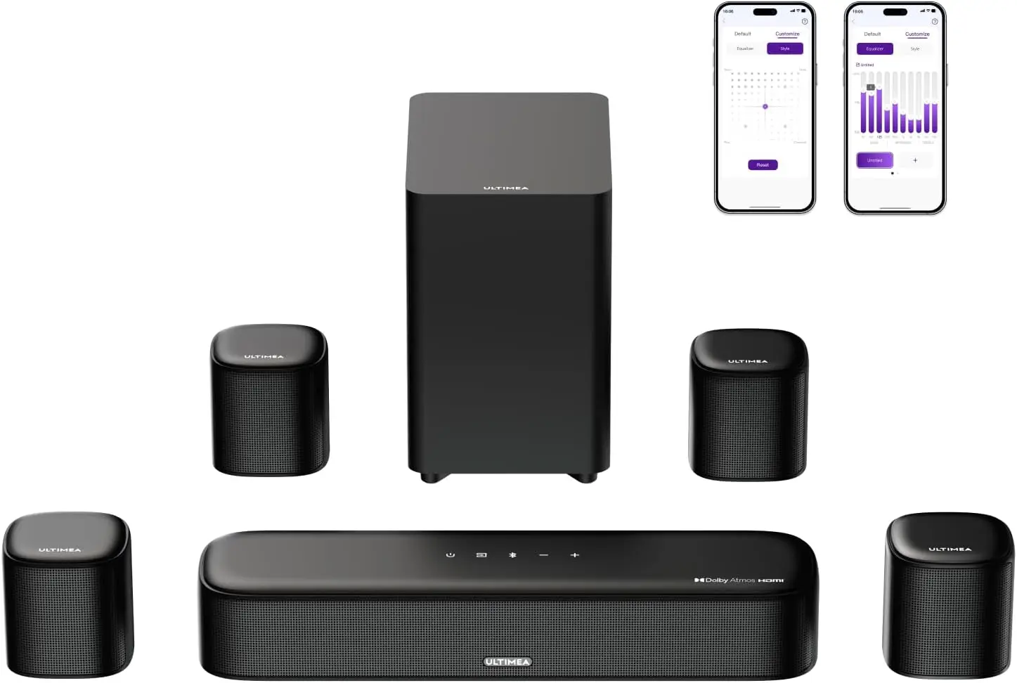 7 1ch Sound Bar with Dolby Atmos Surround Sound System for TV with 4 Surround Speakers Sound Bar for Smart TV with App Control
7 1ch Sound Bar with Dolby Atmos Surround Sound System for TV with 4 Surround Speakers Sound Bar for Smart TV with App Control