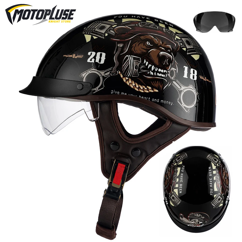Retro Helmet for Motorcycle Open Face Cycling Capacete De Moto Helmet Men Women Vintage Scooter Half Helmet DOT Approved
Retro Helmet for Motorcycle Open Face Cycling Capacete De Moto Helmet Men Women Vintage Scooter Half Helmet DOT Approved