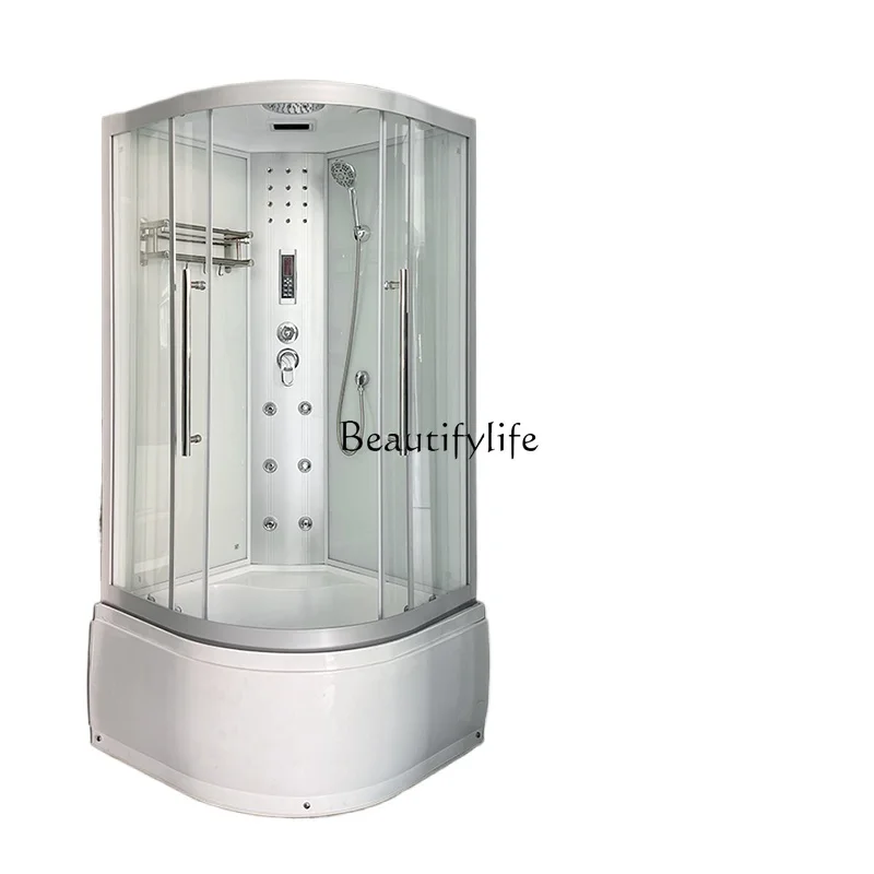 Integral shower room Integrated household fan-shaped high basin Closed glass partition Dry and wet separation
Integral shower room Integrated household fan-shaped high basin Closed glass partition Dry and wet separation