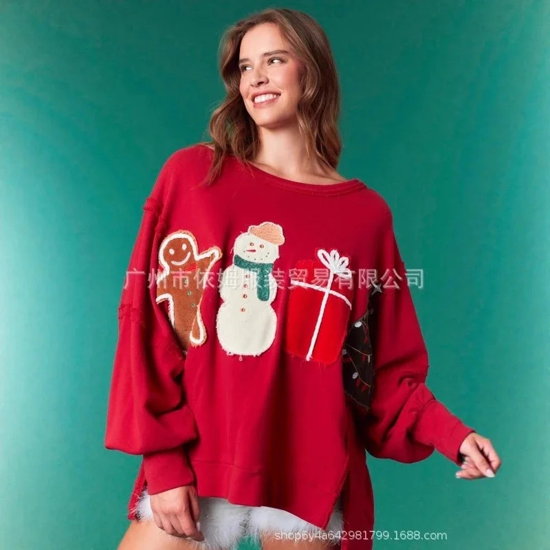 Christmas Applique Embroidered Pullover Sweatshirt Women Cozy Cute Casual Winter Top Holiday Party Family Gift For Her Teens
Christmas Applique Embroidered Pullover Sweatshirt Women Cozy Cute Casual Winter Top Holiday Party Family Gift For Her Teens